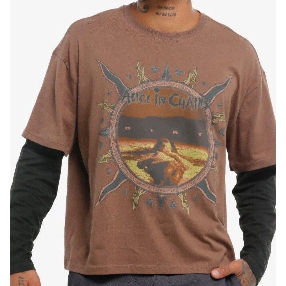 New! Hot Topic x Alice In Chains Dirt Twofer Grunge Music LS T-Shirt Sz Small